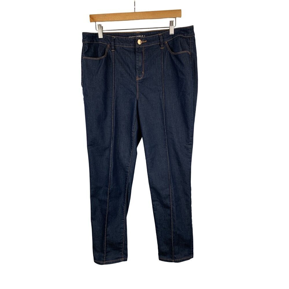 Chicos Platinum Ankle Jeans Size 2 Blue Denim Cotton Blend
